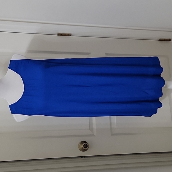 Madewell Size L Royal Blue Lakeshore Button-Back Shift Dress, Sleeveless, GUC - Picture 1 of 13